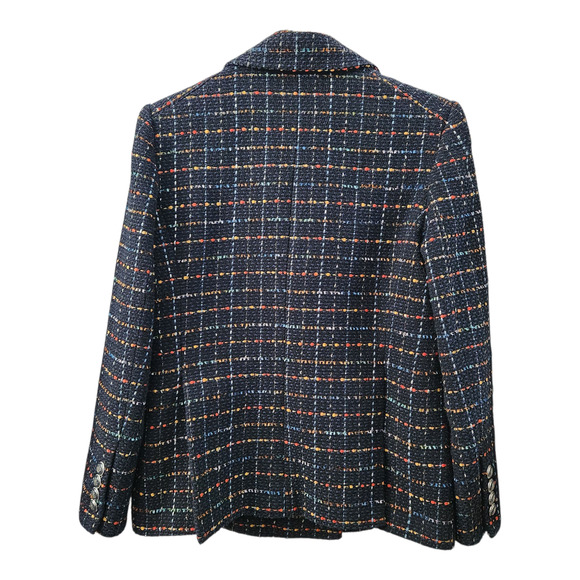 VERONICA BEARD Tweed Rumer Dickey Double-Breasted Blazer Jacket 4 Quiet Luxury - Picture 3 of 10